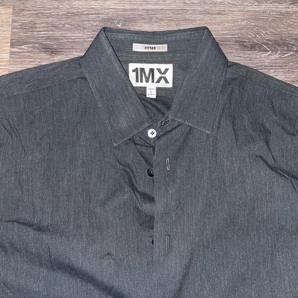 Men’s Express Gray Button Down Dress Shirt - Size Large - Picture 2 of 5